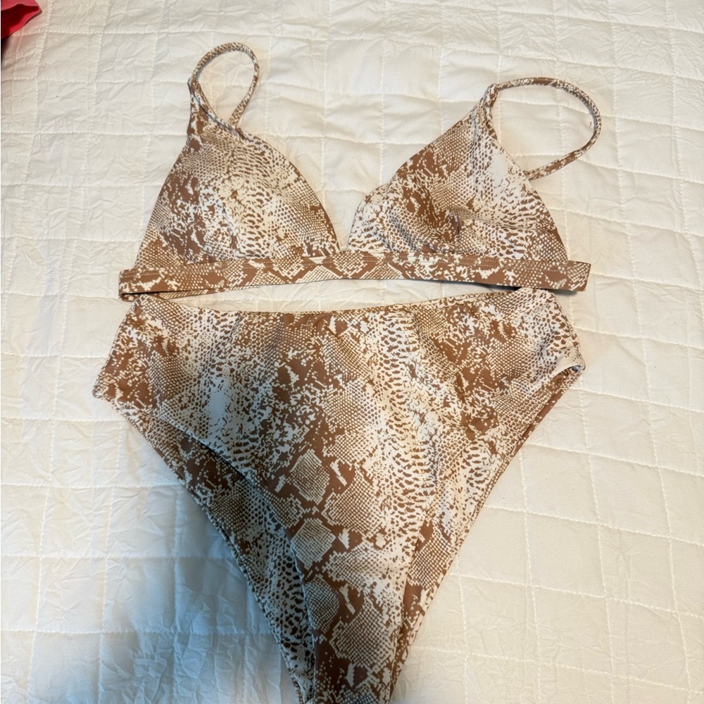 Amazon Brown Snake Print Bikini